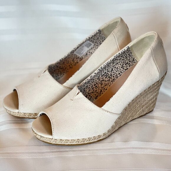 TOMS Michelle Canvas Wedge Heel in Cream, Size 8.5 NWOT - Picture 11 of 12